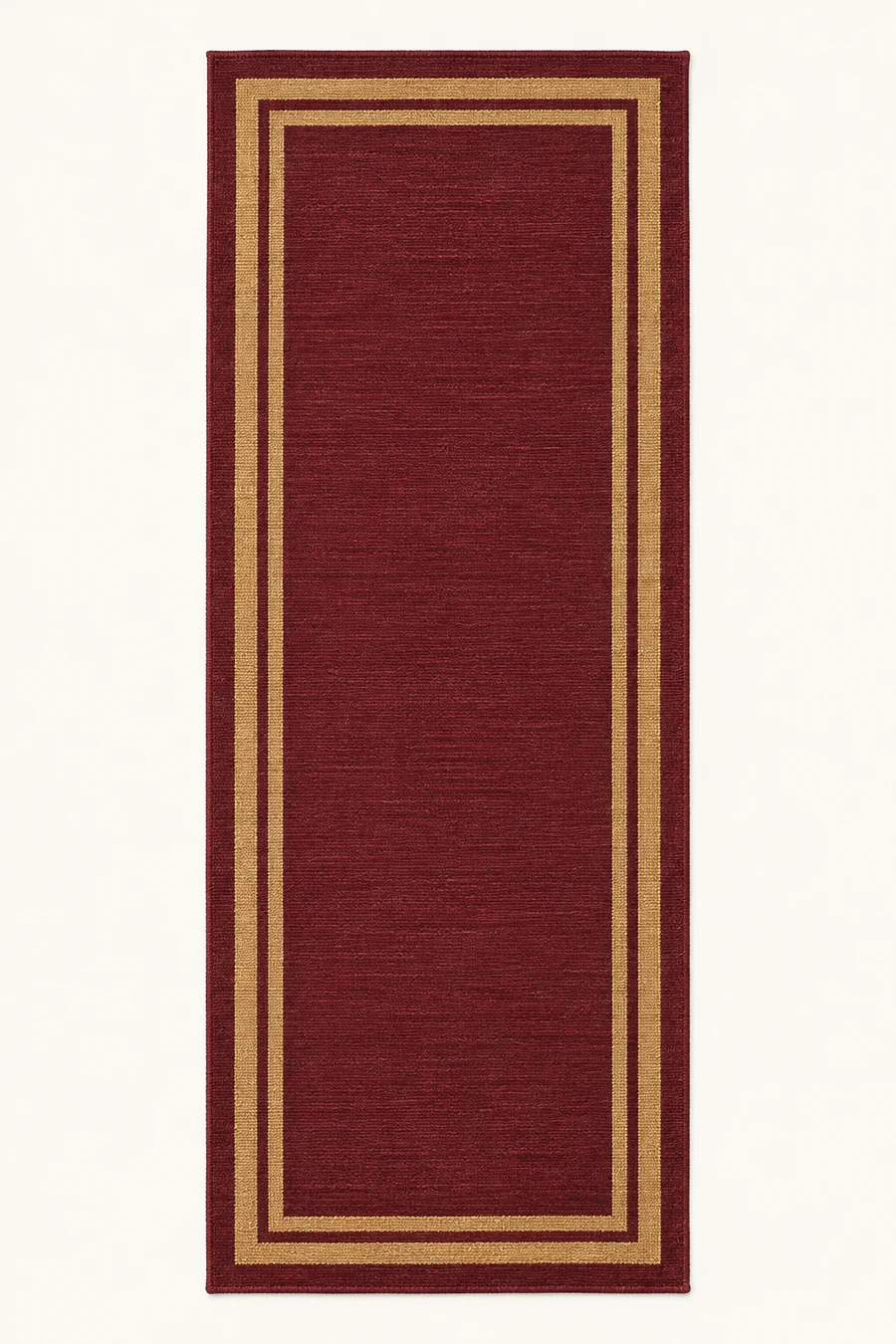 Cinema Border Runner, Burgundy / Old gold, full rug view