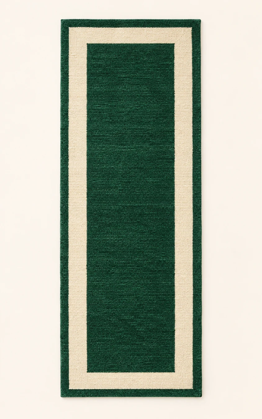 Emerald Salon Runner — Emerald / Cream
