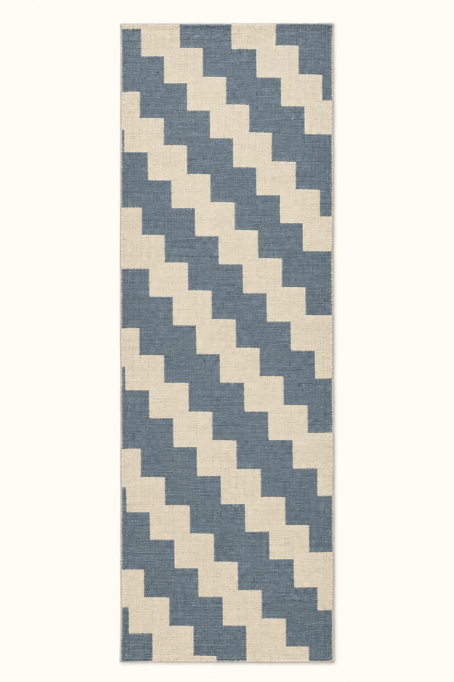 Ferry Steps Runner, Blue grey / Ivory, full rug view